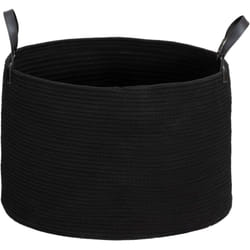 Homcom - Panier à linge 88L corbeille à linge pliable portable en coton 2 poignées noir