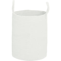 Homcom - Panier à linge 36L corbeille à linge pliable portable en coton 2 poignées blanc crème