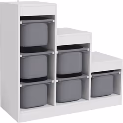 Découvrez le plaisir d'une salle de jeux ordonnée avec le meuble AIYAPLAY ! Avec ses 6 bacs amovibles, organiser des jouets d ...