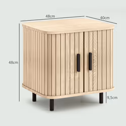 Homcom 831-822V80AK Table de nuit et table de chevet Noir, Chêne