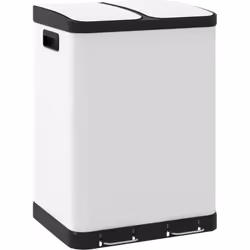 Optimisez votre cuisine avec la poubelle HOMCOM à 2 compartiments de 30L chacun, idéale pour séparer les déchets recyclables ...