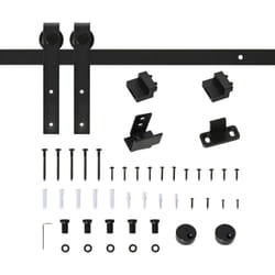 Homcom - Kit de porte coulissante système galandage porte ép. 35-45/40-45 mm longueur totale rail 2 m charge max. 20 Kg acier au carbone noir