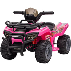 Buggy électrique enfant quad électrique pour enfant de 18 à 36 mois effet lumineux 6 V 2 Km/h max. métal PP rose