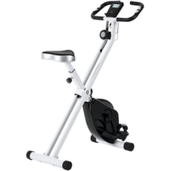 Vélo d'appartement pliant, vélo fitness silencieux vélo d'intérieur avec résistance magnétique à 8 niveaux, capteur de fréquence cardiaque, siège