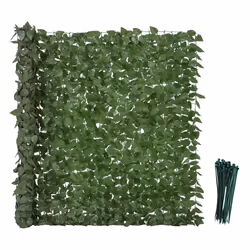 Haie Artificiel Brise-Vue décoration - Outsunny - Rouleau 3L x 15H m Feuillage hêtre réaliste Anti-UV feuilles en soie Vert