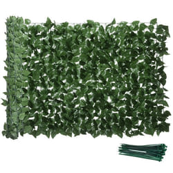 Haie Artificiel Brise-Vue décoration - Outsunny - Rouleau 3L x 1H m Feuillage hêtre réaliste Anti-UV feuilles en soie Vert foncé