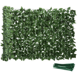 Haie Artificielle Brise-Vue décoration Rouleau 3L x 1H m Feuillage hêtre réaliste Anti-UV, feuilles en soie, Vert foncé