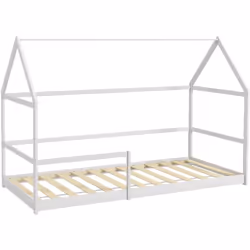 Transformez la chambre de votre enfant avec le lit AIYAPLAY en pin massif. Doté de barrières sécurisées et d'un design de cab ...