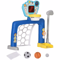 Explorez l'ensemble jouet de sports pour enfants 3-en-1 d' AIYAPLAY , transformable en panier de basket et jeu de golf. Équip ...