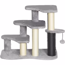 Explorez l'arbre à chat PawHut, design 2-en-1 qui sert d'escaliers ou de tour excitante ! Avec trois niveaux et des poteaux à ...
