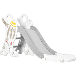 Aiyaplay - Toboggan enfant 18-36 mois design fusée - usage intérieur - dim. 157L x 46,5l x 80H cm - pe gris blanc