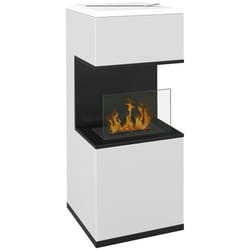 Cheminée au bioéthanol HOMCOM sur pieds avec brûleur 12L environ 3H de durée de combustion couverture 20 à 25 m² en acier