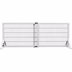 Protégez votre chien avec la barrière PawHut, ajustable et équipée de pieds amovibles et de tapis anti-glisse. Sécurisée et é ...