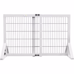 Protégez votre chien avec la barrière PawHut, ajustable et équipée de pieds amovibles et de tapis anti-glisse. Sécurisée et é ...