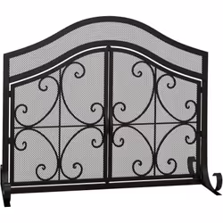 Raffinez votre foyer avec l'écran de cheminée HOMCOM. Son design arqué et motif détaillé protègent des braises. Portes double ...