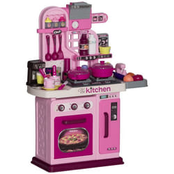 Cuisine enfant AIYAPLAY accessoires 33 PCS jouet dimitation pour enfant dinette enfant 3-6 ans lumières et sons réalistes rose