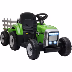 Stimulez la jeunesse avec le tracteur électrique HOMCOM ! Parfait pour les jeunes pilotes, il assure des balades sûres et amu ...
