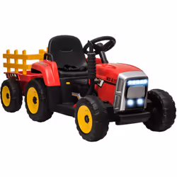 Stimulez la jeunesse avec le tracteur électrique HOMCOM ! Parfait pour les jeunes pilotes, il assure des balades sûres et amu ...