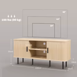Homcom 83B-039V80AK Support TV et centre de divertissement 2 étagères