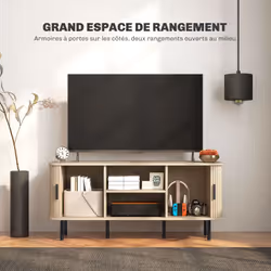 Homcom 83B-039V80AK Support TV et centre de divertissement 2 étagères - Vue supplémentaire 5