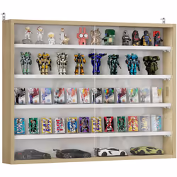 Cette vitrine murale noir et blanc est un meuble moderne, conçu pour les collectionneurs de figurines ou miniatures. Equipée  ...