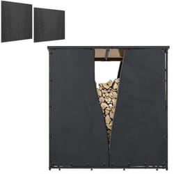 Outsunny - Lot de 2 housses imperméables pour bois de chauffage - housse pour abri de bois de chauffage - Oxford 600D noir