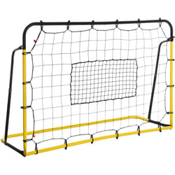 Homcom - Filet de rebond de football - rebondisseur de football angle réglable - dim. 184L x 123H cm - jaune noir