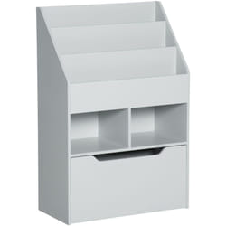 Homcom - Bibliothèque étagère multi-rangement 3 étagères 2 niches grand tiroir mdf gris clair