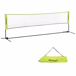 Filet de badminton - SPORTNOW - hauteur ajustable de 107 à 155 cm - avec sac de transport - cadre métallique - noir jaune
