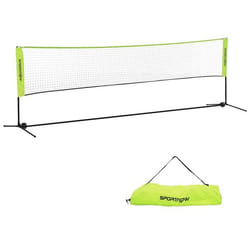 Filet de badminton - SPORTNOW - hauteur ajustable de 107 à 155 cm - avec sac de transport - cadre métallique - noir jaune