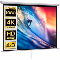 Optimisez votre visionnage avec notre écran pour projecteur HOMCOM de 84 pouces, rapport 4:3, clarté Ultra HD 4K et angle de  ...
