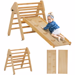 Découvrez l'ensemble triangle de AIYAPLAY, parfait pour les enfants de 18 à 48 mois. Incluant un triangle d'escalade et une p ...