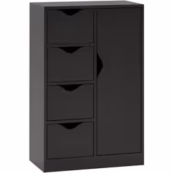Ce superbe meuble de rangement aspect bois doté d'un placard et de 4 tiroirs coulissants vous permettra de ranger de nombreus ...