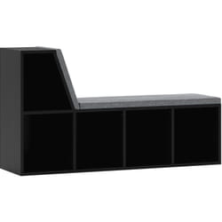 Homcom - Bibliothèque banc 2 en 1 design contemporain 5 casiers 2 coussins fournis 108L x 30l x 60H cm noir gris chiné