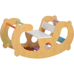 Aiyaplay - Arche d'escalade enfant jouet à bascule 2 en 1 bois pin naturel multicolore