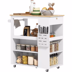 Rehaussez votre cuisine avec la desserte îlot HOMCOM, parfait pour le rangement et pouvant servir de support à micro-ondes ou ...