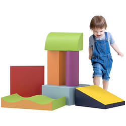 7 blocs de construction en mousse XXL - modules de motricité - certifiés normes EN71-1-2-3 - mousse EPE revêtement PU multicolore