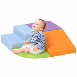 4 blocs de construction en mousse XL - modules de motricité - certifiés normes EN71-1-2-3 - mousse EPE revêtement PU orange
