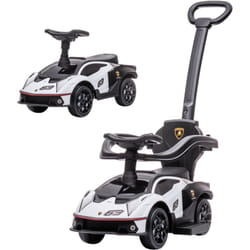 Porteur enfant voiture à pousser 2 en 1 - licence officielle Lamborghini Essenza SCV12 - nombreux équipements - noir blanc