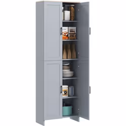 Ce meuble de rangement pour cuisine offre une solution pratique avec ses 6 étagères spacieuses pour organiser vos ustensiles  ...
