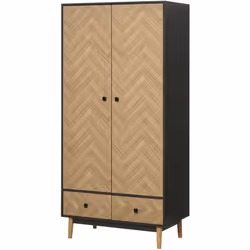 L'armoire HOMCOM, avec son design surélevé et pieds en bois massif, protège les vêtements de l'humidité et la poussière. Spac ...
