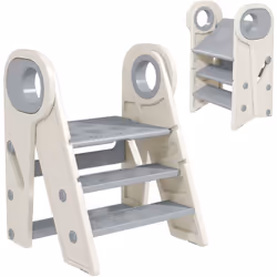 Optimisez le plaisir avec ce marche pied pliable pour enfant AIYAPLAY pour enfants, ajustable de 3 à 2 marches selon la taill ...