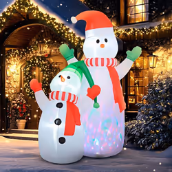 Bonhomme de neige gonflable de Noël - Outsunny - 240 cm - avec lumières LED - pour intérieur et extérieur fête - blanc