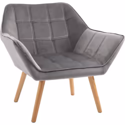 Le fauteuil de style scandinave est parfait pour un coin lecture, avec son design élégant. Dotée de pieds en bois de caoutcho ...