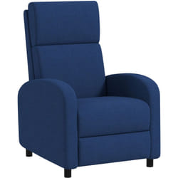 Homcom - Fauteuil de relaxation inclinable réglable repose-pied tissu bleu