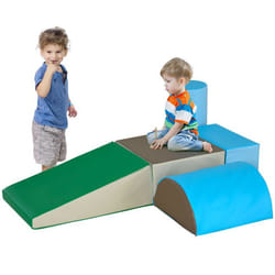 5PCS Module motricité bébé HOMCOM parcours motricité bébé en mousse EPE pour enfants dâge préscolaire multicolore