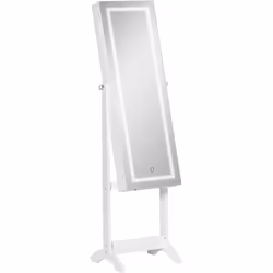 Description générale Cette armoire à bijoux multi-rangement sur pied avec miroir frontal et éclairage LED sera idéale pour ra ...