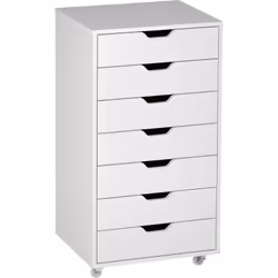 Optimisez l'organisation avec le caisson de bureau Vinsetto : sept tiroirs, déplacement facile grâce aux roulettes, stabilité ...