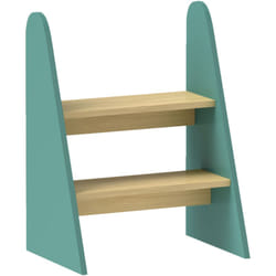 Aiyaplay - Marchepied enfant 2 marches style nordique - charge max. 20 Kg - aspect bois clair vert