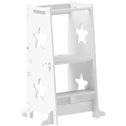 Aiyaplay - Tour d'apprentissage enfant table ensemble table et chaise 2 en 1 bois blanc
